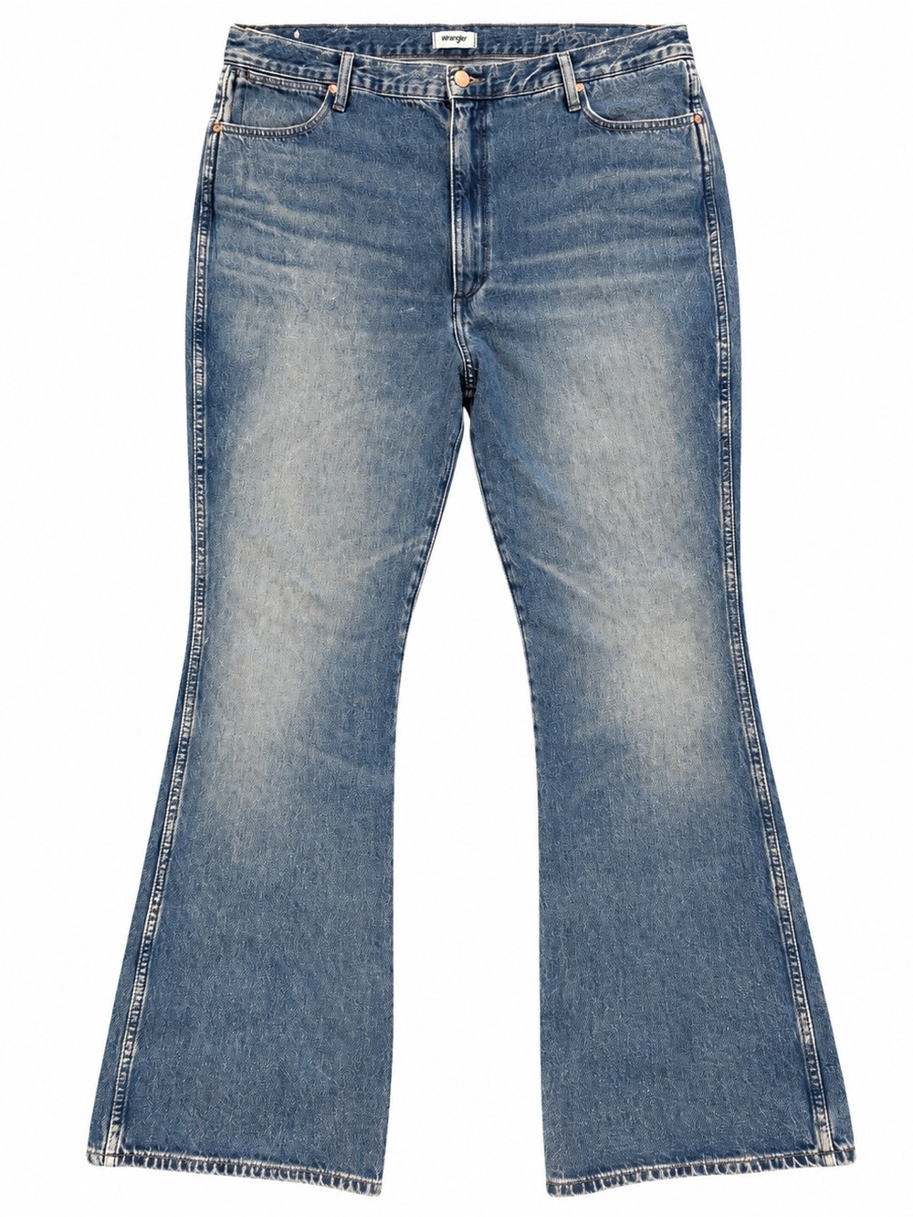 Wrangler Westward 626 Men’s Bootcut Jeans 35x32 Logo Print Blue Denim Western